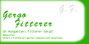 gergo fitterer business card